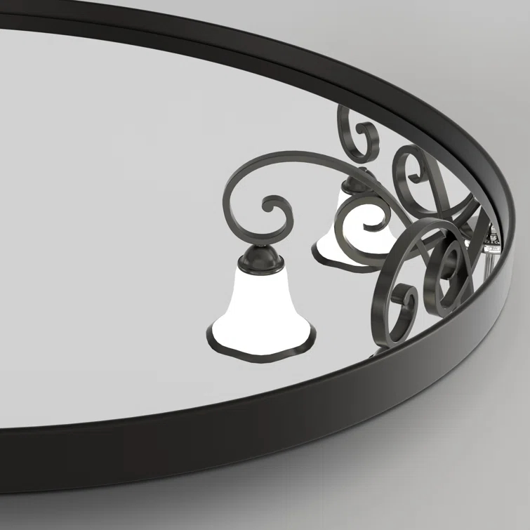 Mercer41 Alauni Round Bathroom Vanity Mirror Wall Mounted Bathroom Circle Mirrors for over sink,Home Decor  & Reviews | Wayfair