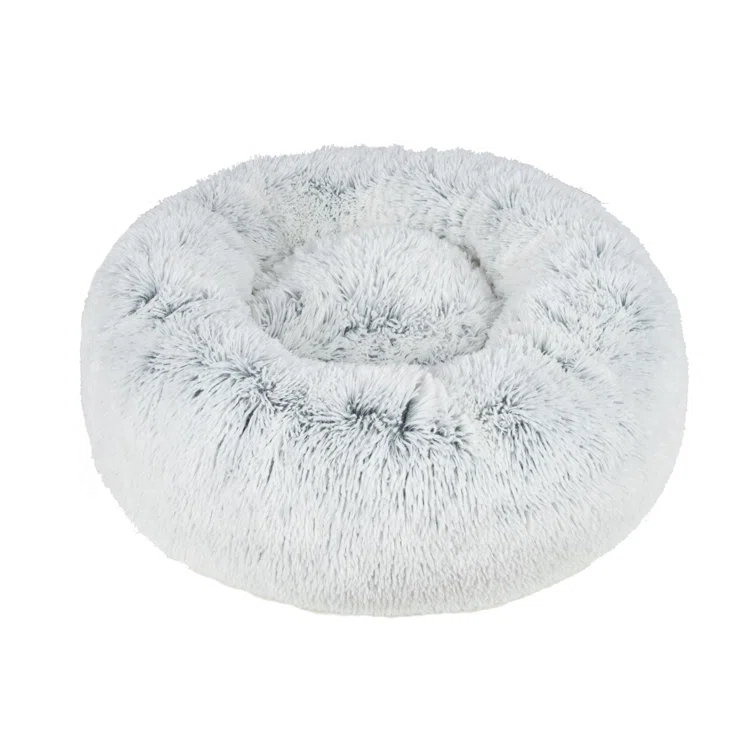 Best Pet Supplies Donut Dog Bed with Faux Fur, Anti-Anxiety Cushion, Slip-Resistant
