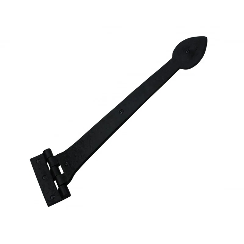 Heavy Duty Wrought Iron Heart Tip Door Strap Hinge