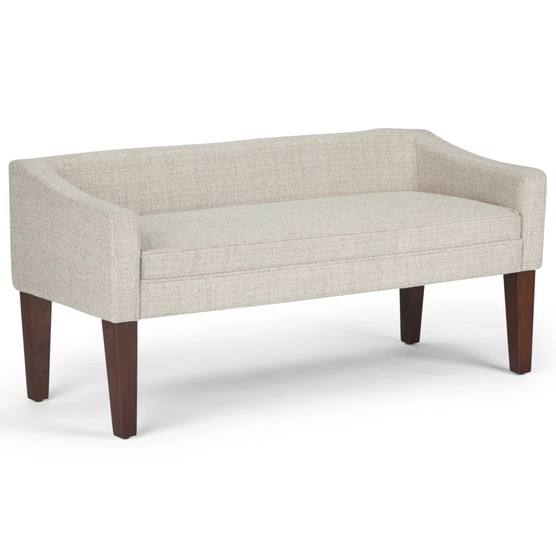 Simpli Home Parris Polyester Upholstered Bench