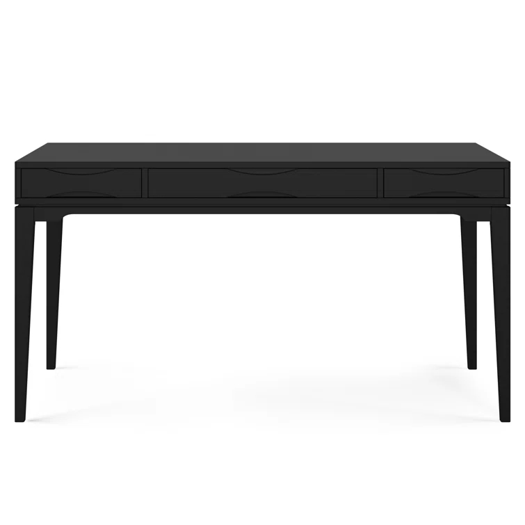 Simpli Home Harper Solid Wood Desk, Contemporary Style with Keyboard Tray and Storage
