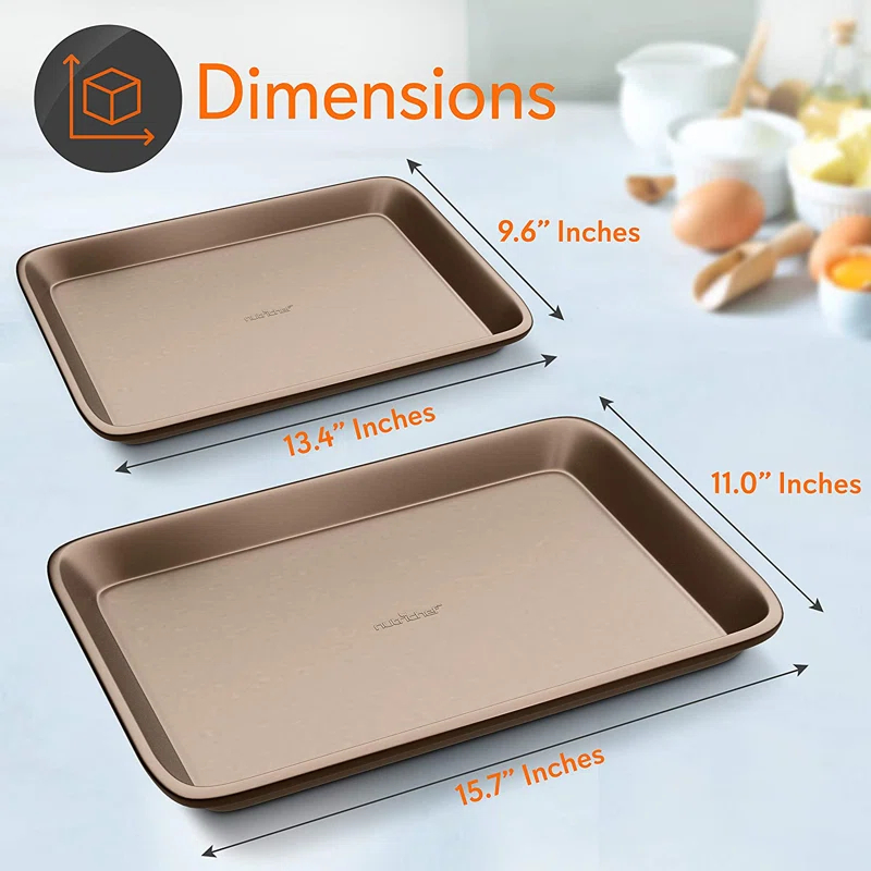 NutriChef NutriChef Non-Stick Steel 2 Piece Baking Sheet Set