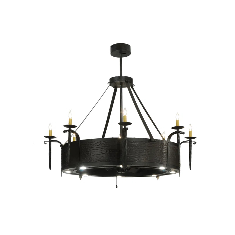 Meyda Lighting Rustic Lodge 16 - Light Dimmable Drum Chandelier