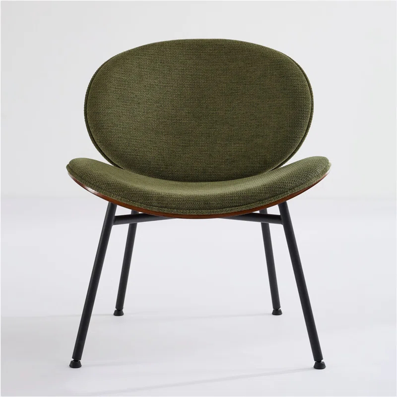 Farm on table Mid-Century Modern Chair Single Side Chair Tripod,bean paste pink fabric Lounge Chair in Walnut Finish Comfortable Backrest,Bean Paste Red color,SW1871PR