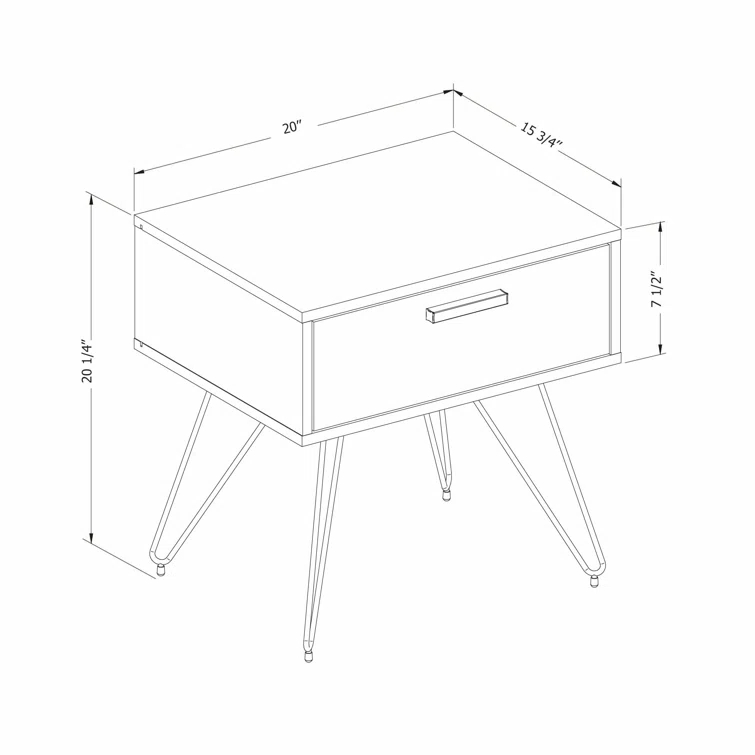 South Shore Slendel Nightstand Pure White