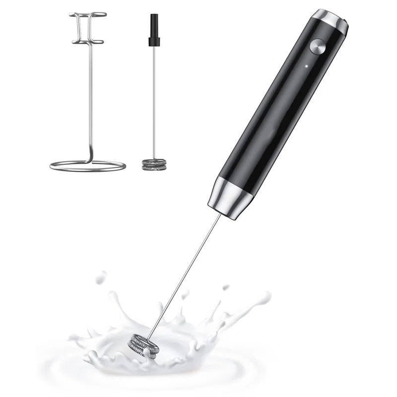MASTER CRAFT WINDOW AND DOOR Rechargeable Milk Frother With Stand, Handheld Electric Foam Maker Waterproof Detachable Stainless Steel Whisk Drink Mixer Foamer For Lattes, Cappuccino