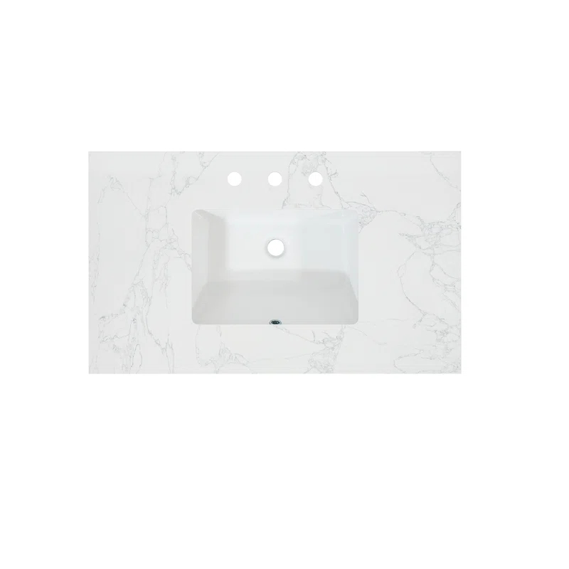 Ceres 37" Engineered Stone Single Bathroom Vanity Top with Sink