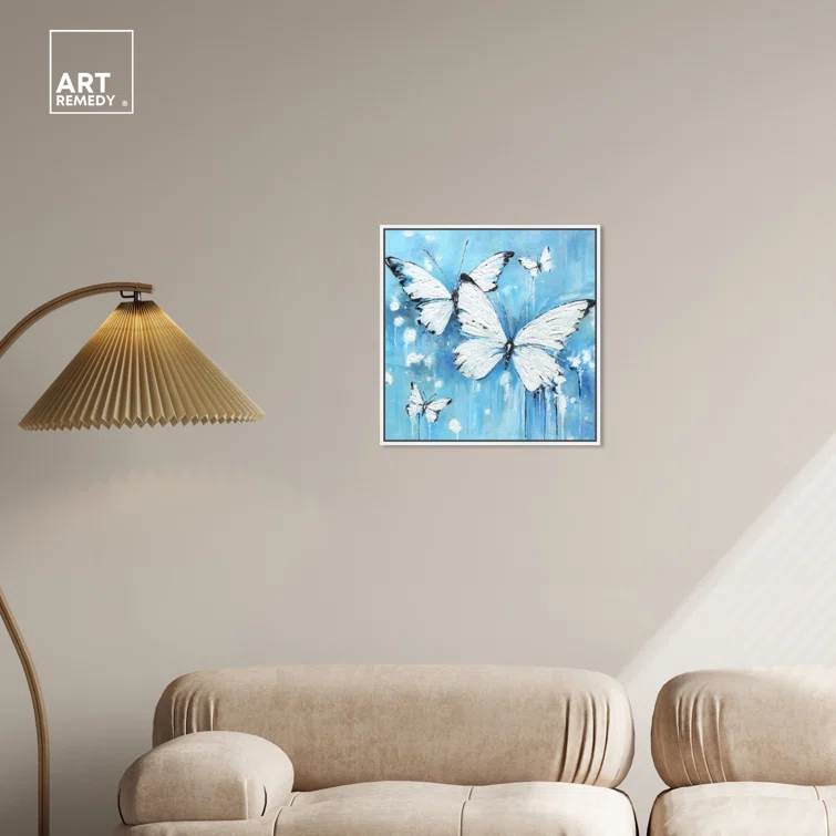 Art Remedy Art Remedy Textured Blue Butterflies Framed Butterfly 56175