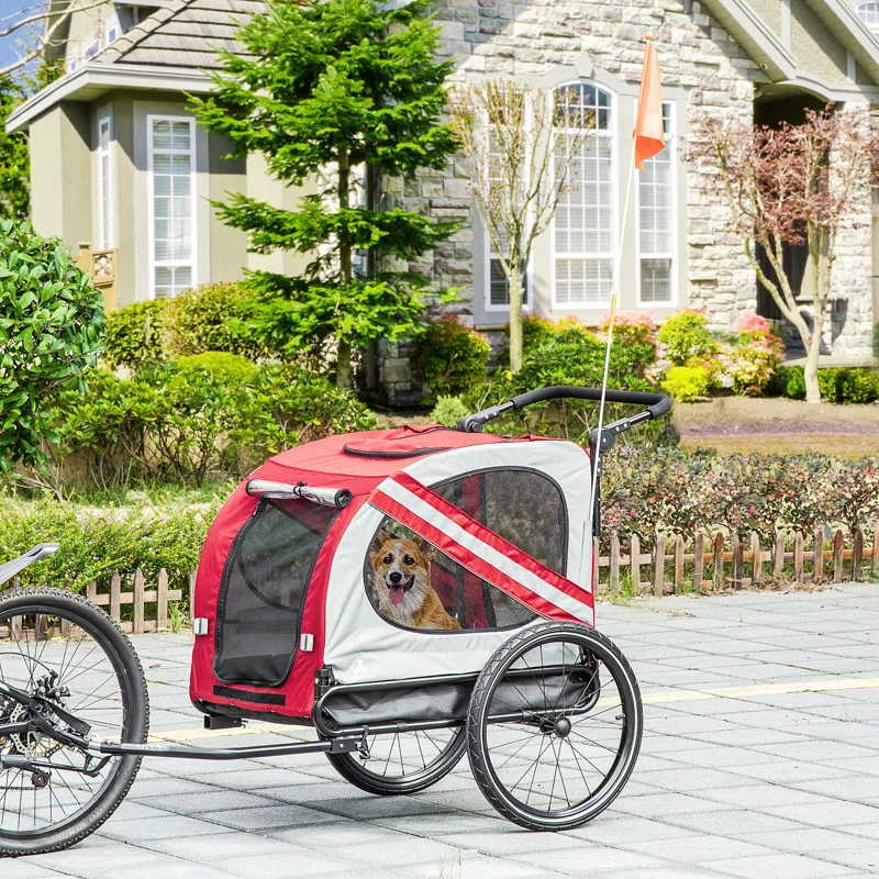 Foldable Pet Jogger Stroller with Detachable Carrier