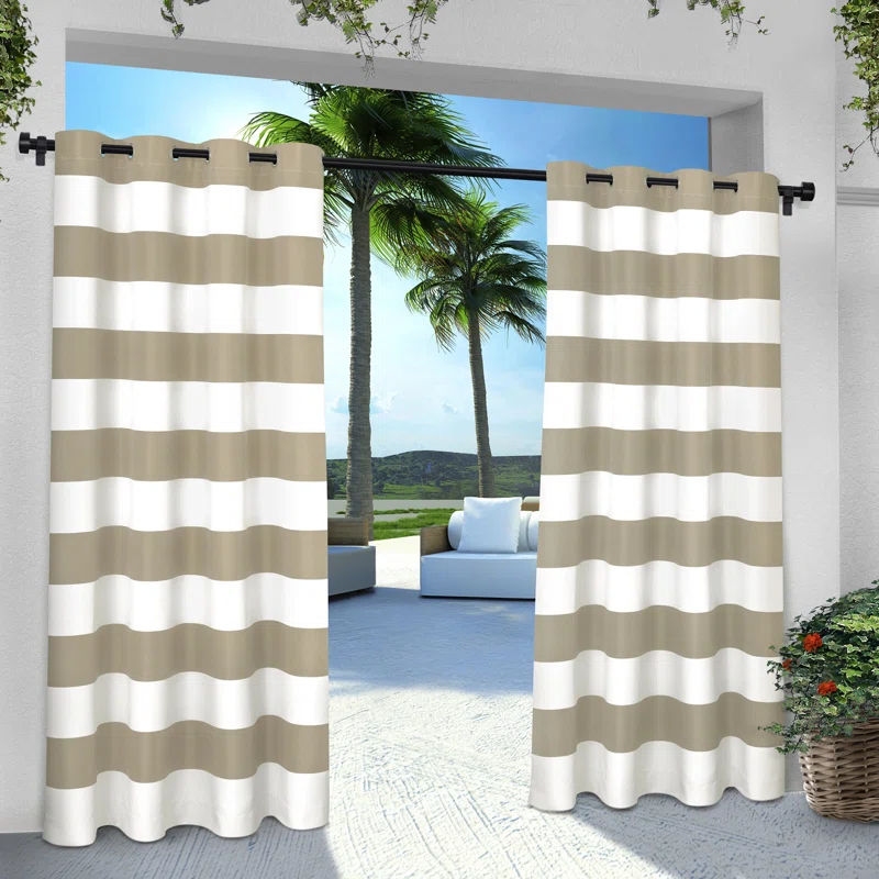 Longshore Tides Agim Polyester Semi Sheer Curtain Pair (Set of 2)