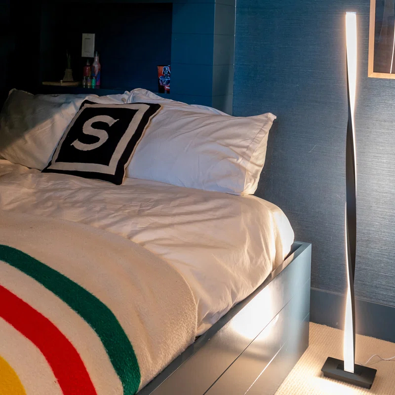 Brightech Helix 48 in. Industrial LED Floor Lamp with Built-In 3-Way Dimmer