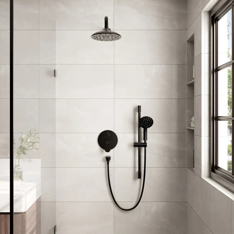 mondawe Calliope Wall Mounted 2-Function Retro Pressure-Balanced Shower System with 3 Setting Handheld MD-A3815-ORB