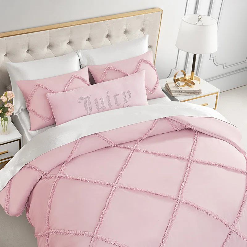 Juicy Couture Juicy Couture Diamond Ruffle Reversible Comforter & Shams Bedding Sets