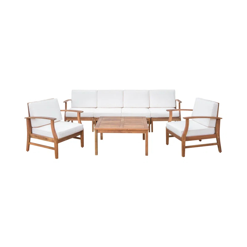Highland Dunes Hulda 7 Piece Sectional Seating Group with Cushions