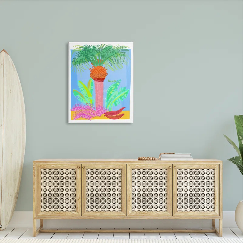 Stupell Industries " Tropical Palm Tree Botanicals Summer Beach Day "