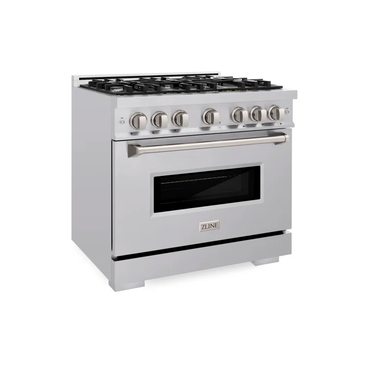 ZLINE ZLINE 36 in. 5.2 cu. ft. Classic Dual Fuel Range W/ 6 Burner Gas Cooktop & Electric Convection Oven in Stainless Steel (CDR36) CDR36