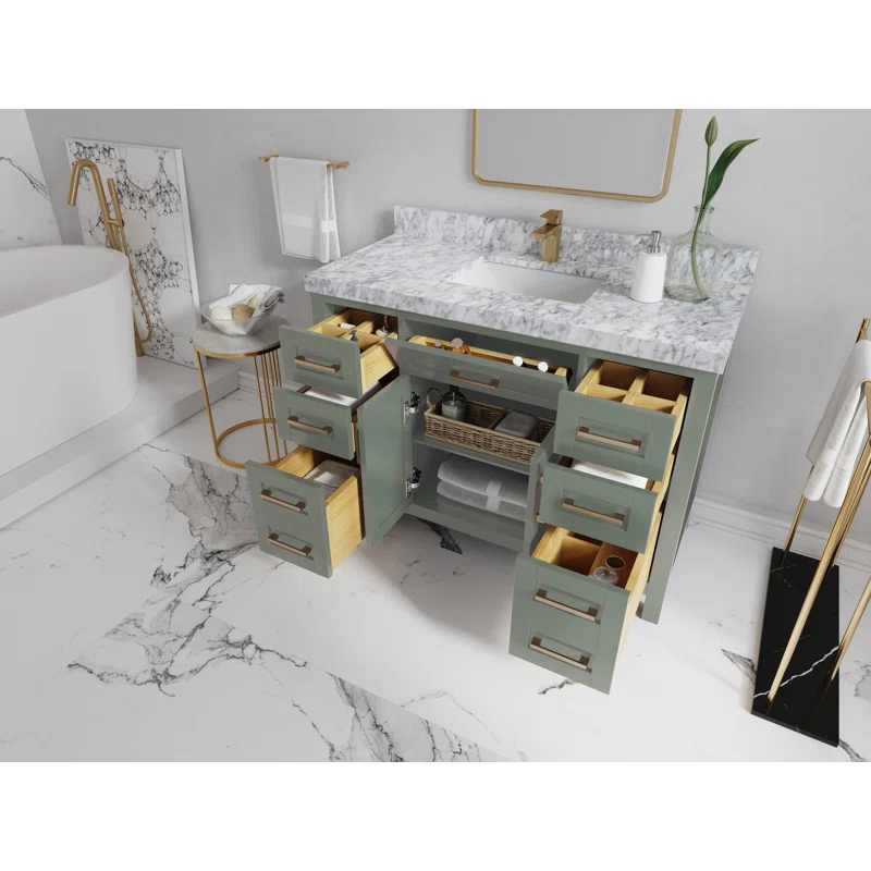 Willow Collections Cambridge 48'' Single Bathroom Vanity with Quartz Top