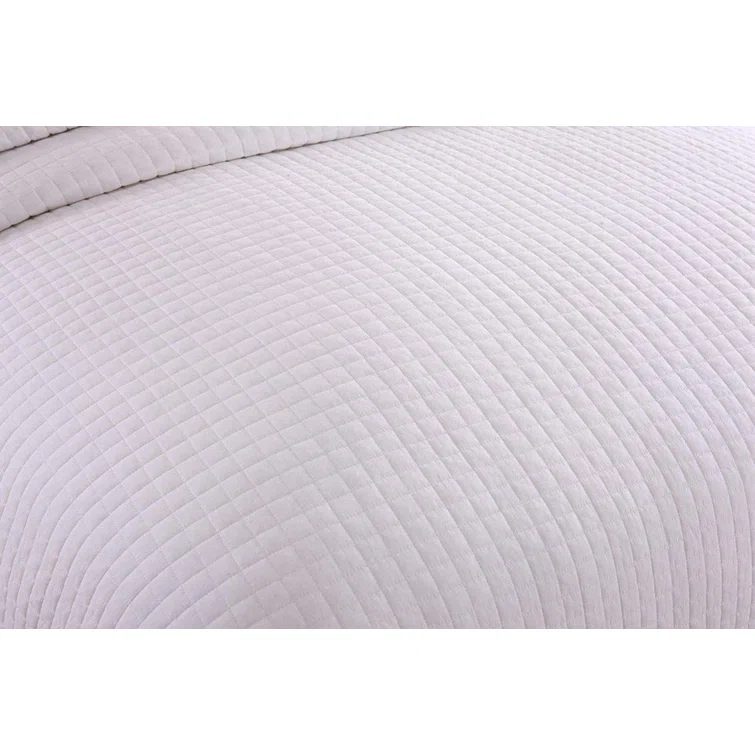 MarCielo WhiteCT Quilt Check Cotton Plaid Quilt Set