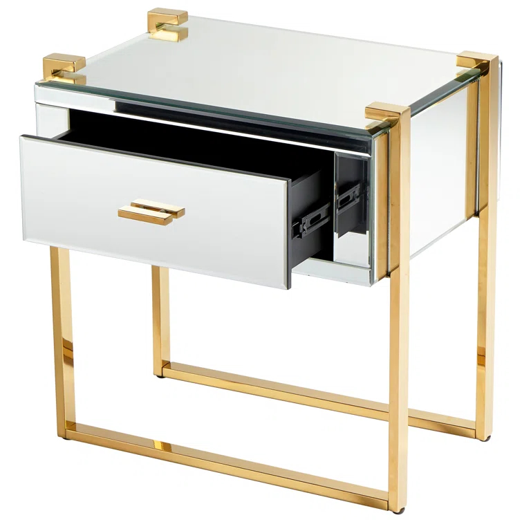 Cyan Design St. Clair Mirrored Glass Top End Table