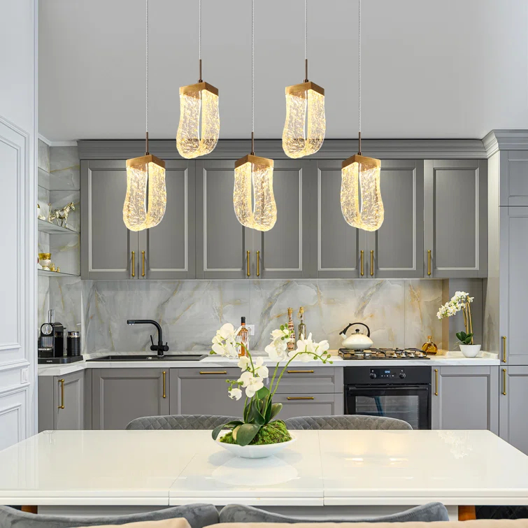Everly Quinn Zeinab 5 - Light Kitchen Island Linear LED Pendant
