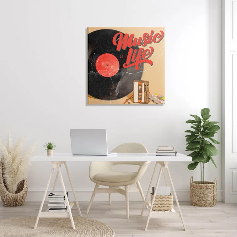 Stupell Industries " Music Is Life Vintage Cassette " by Kim Allen