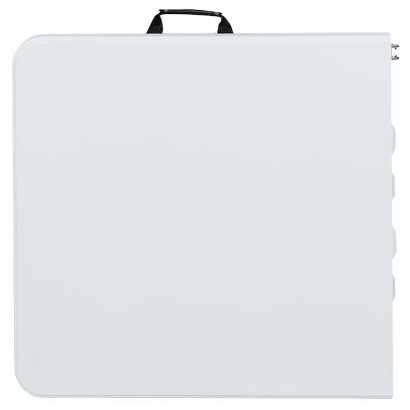 Flash Furniture Parker Height Adjustable Bi-Fold Plastic Folding Table with Carrying Handle