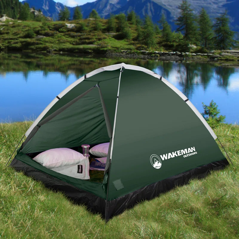 wakeman Wakeman Outdoors 2 Person Camping Tent with Rain Fly and Carrying Bag- Lightweight, Water Resistant