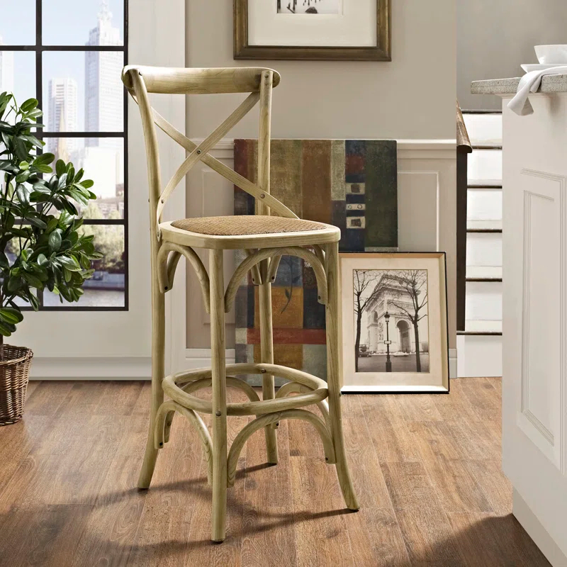 Modway Modway The Gray Barn Hidden Hill Elm Wood Barstool