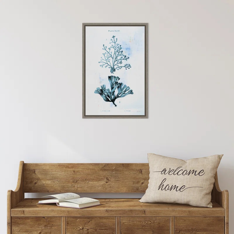 Winston Porter Blue Bay VIII by Deborah Revell Framed Canvas Wall Art Print