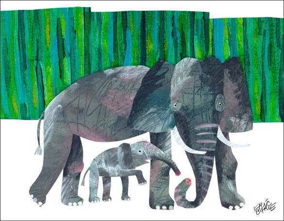 Oopsy Daisy's Eric Carle's Elephant Mother Canvas Wall Art, Size 18x14