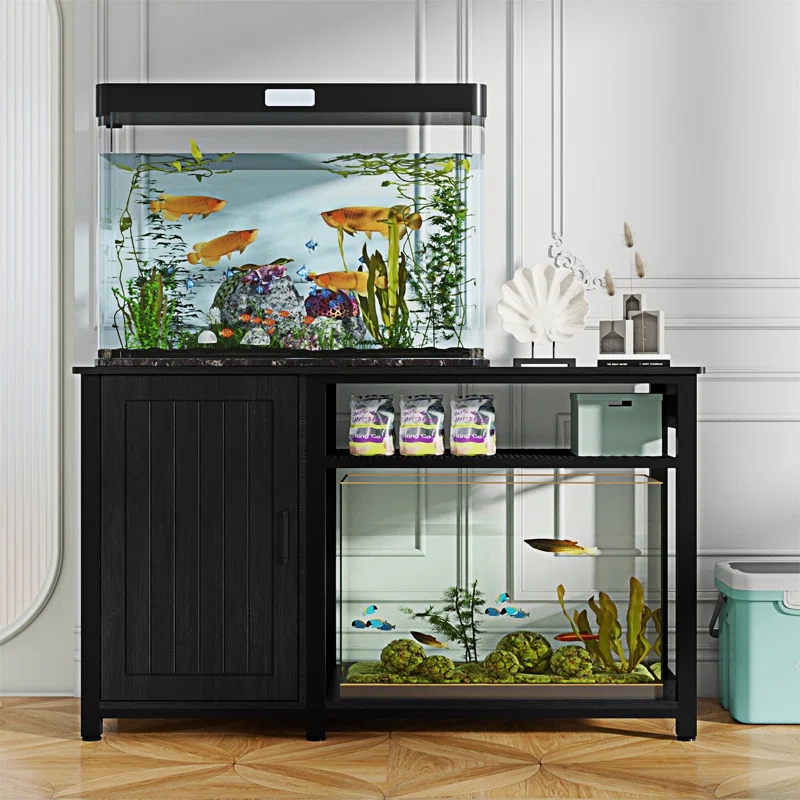 Gracie Oaks Heavy Duty 55-75 Gallon Aquarium Stand With Power Outlets