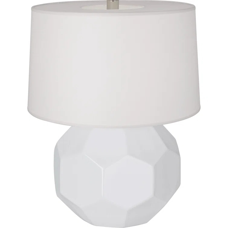 Lily Glazed Ceramic Accent Table Lamp with Linen Shade