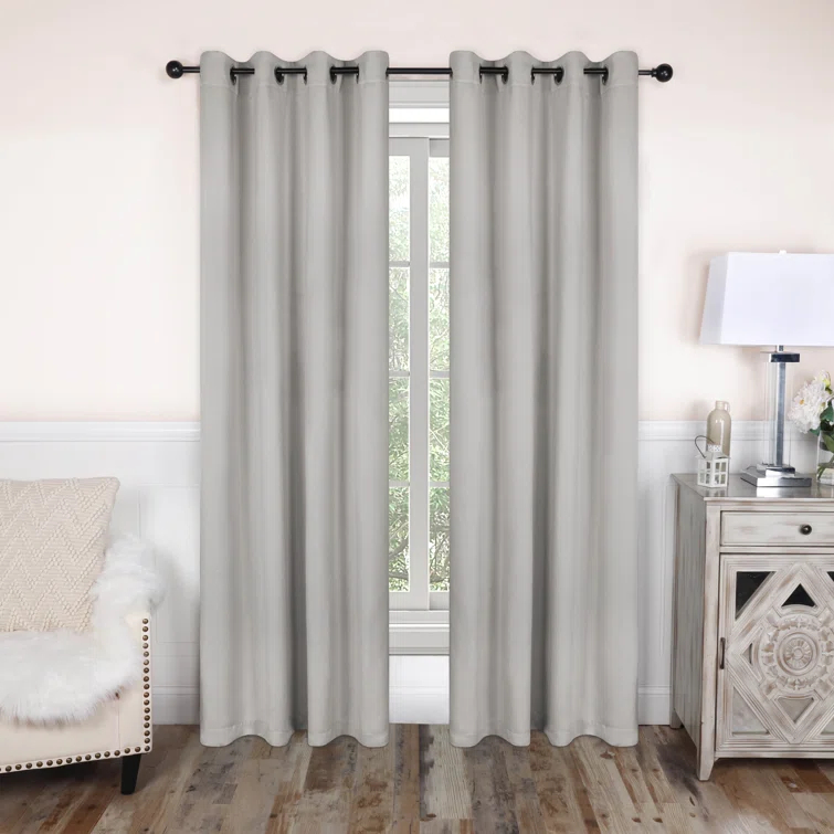 Superior Bertrand Solid Modern Room Darkening Curtain Panel (Set of 2)