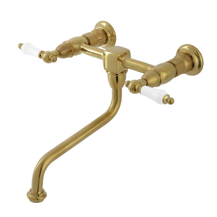 Kingston Brass Kingston Brass Heritage Two-Handle 2-Hole Wall Mount Bathroom Faucet KS1217PL