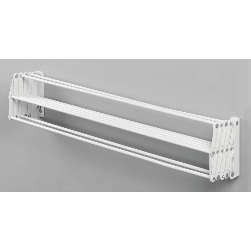mDesign Expandable Wall Mount Laundry Drying Rack