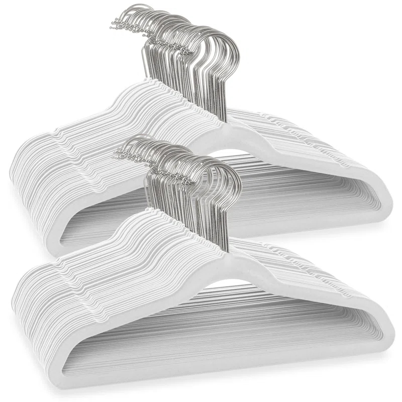 Casafield 14" Velvet Non-Slip Children’s Clothing Hangers (Set of 100)