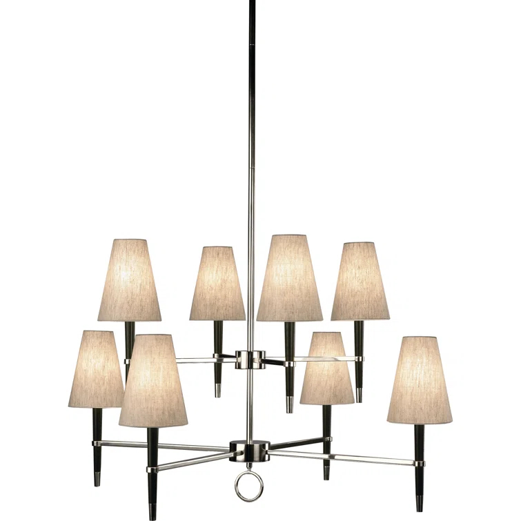 Ventana 8 - Light Fabric Dimmable Tiered Chandelier