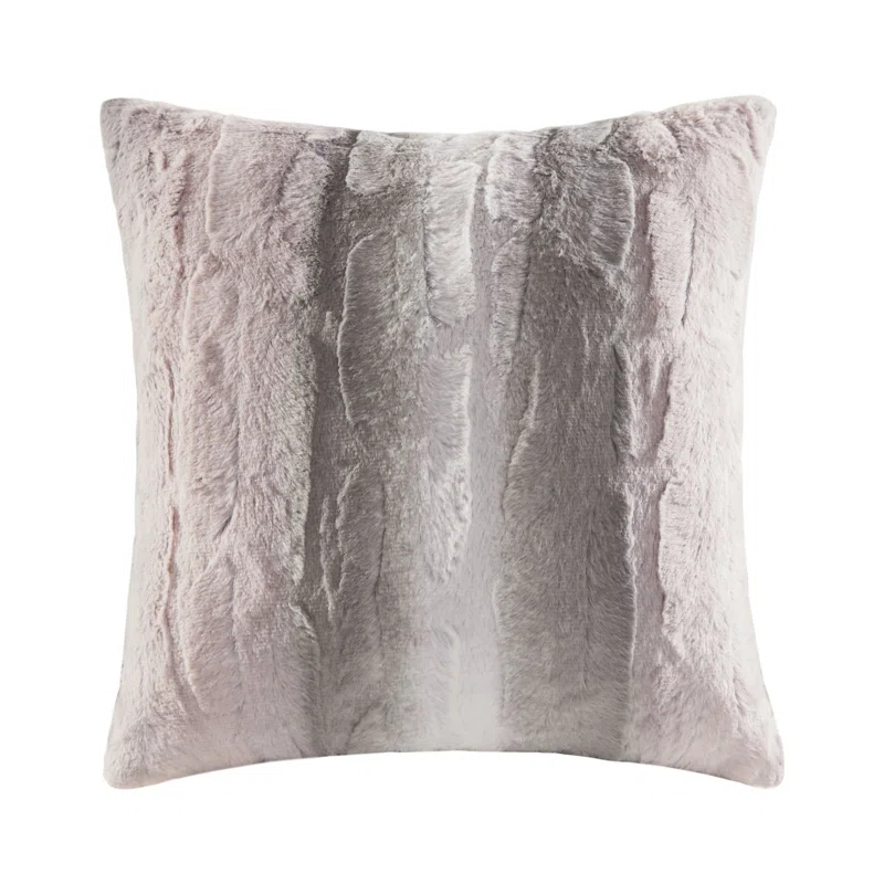 Madison Park Faux Fur Striped Throw Pillow