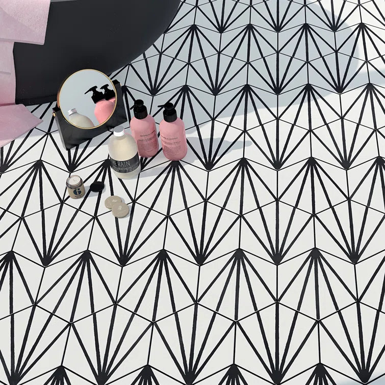 GeoHex Deco 8" Hexagon Matte Porcelain Floor and Wall Tile (9.03 Sq. Ft. / Case)