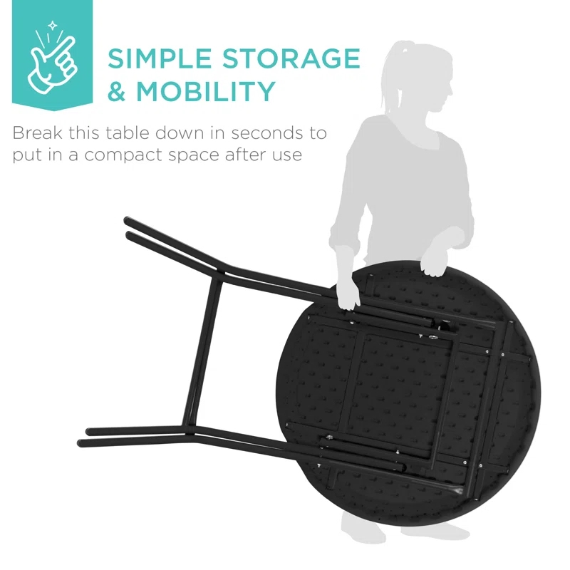 Best Choice Products 30'' Round Portable Folding Table