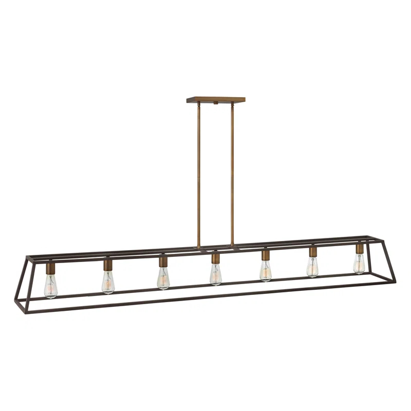 Hinkley Burley Oak 7 - Light Kitchen Island Linear Pendant