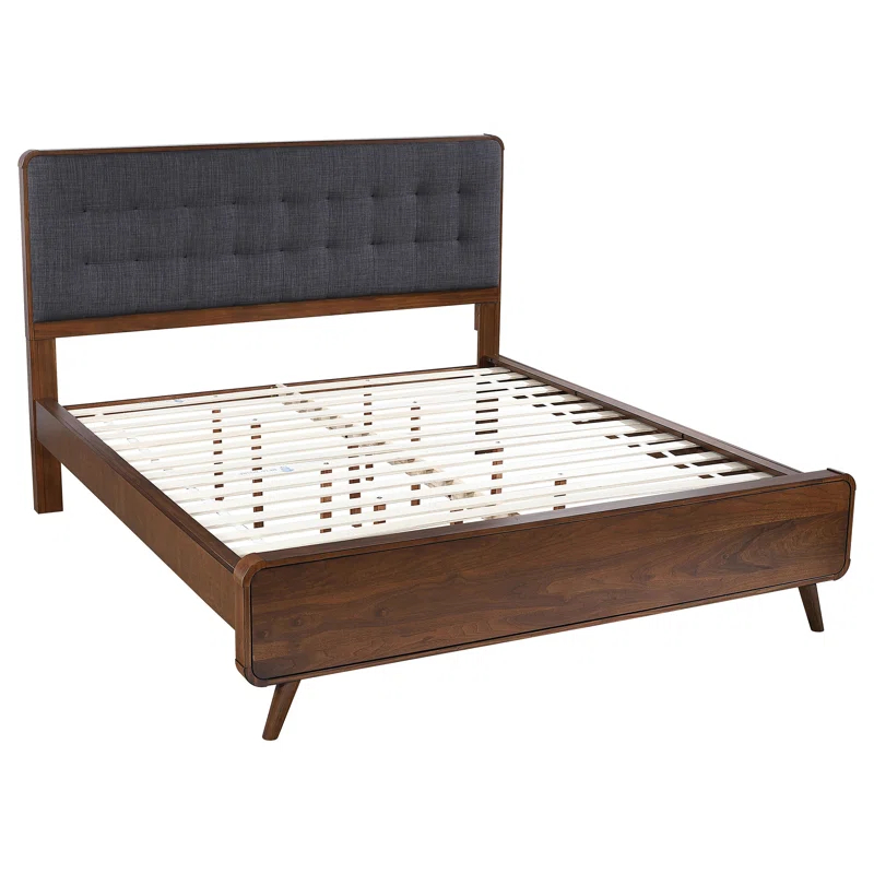 Kirby Kha Robyn Wood Panel Bed Dark Walnut