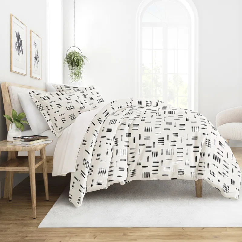 Save 34% • Becky Cameron Geo Dash Pattern Duvet Cover Set