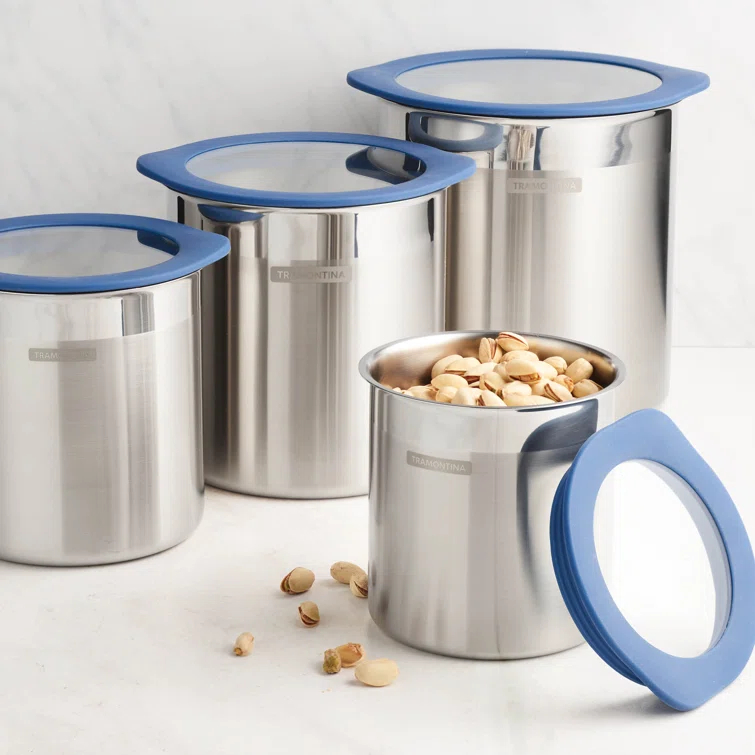Tramontina 4 Piece Kitchen Canister Set