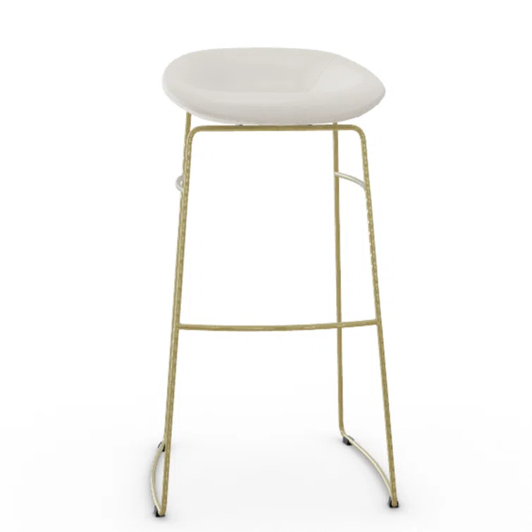 Calligaris Palm Upholstered Backless Stool with Metal Frame