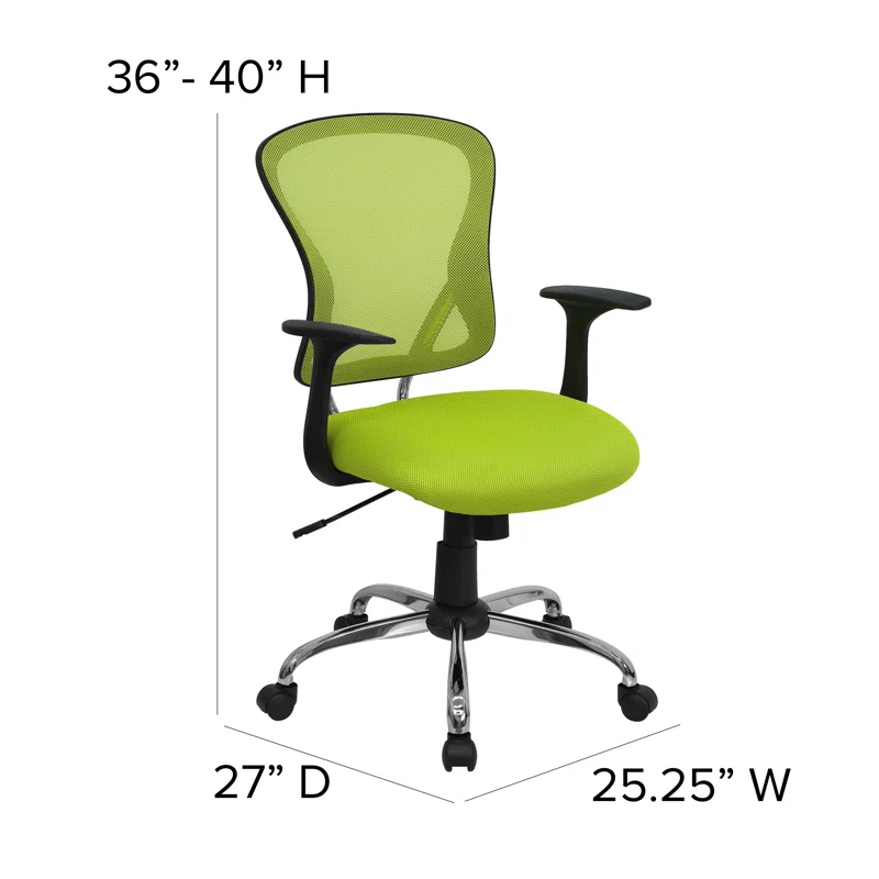 Flash Furniture Mid-Back Mesh Swivel Task Office Chair with Chrome Base and Arms
