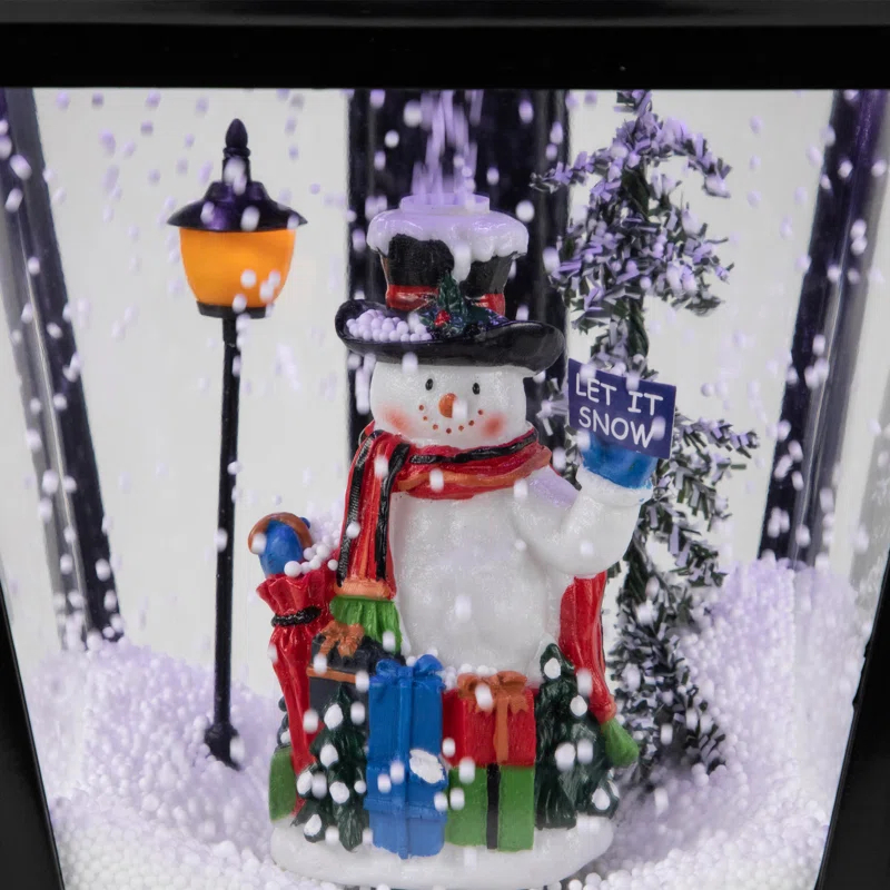 Northlight Seasonal Lighted and Musical Wall Mounted Snowing Christmas Street Lamp