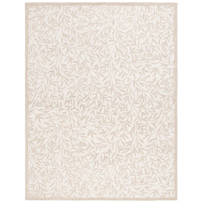 Martha Stewart Rugs Martha Stewart Hand Tufted Wool/Cotton Floral Rug in Ivory/Beige