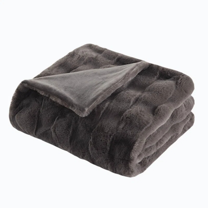 Madison Park Vivienne Faux Fur Throw