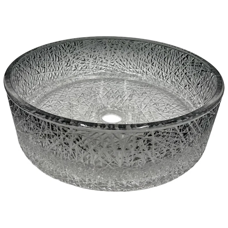 CastelloUSA CB-VC-16-BGRSP-16 Stadium 16" Glass Circular Bathroom Vessel Sink - Timeless Collection